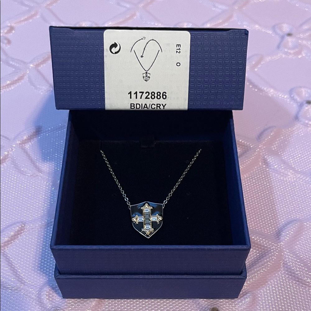 Swarovski Silver Necklace with Cross Pendant